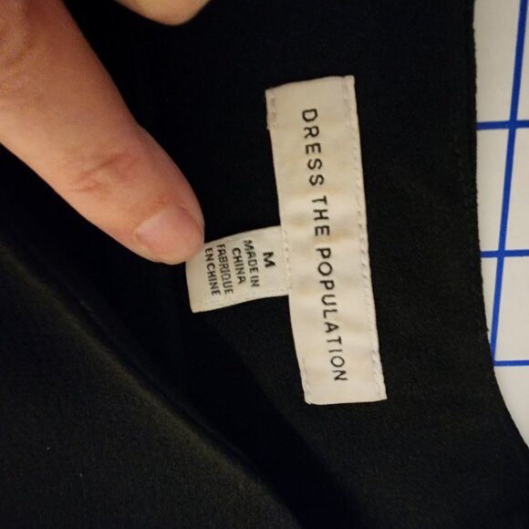 Dress the Population Ruth Midi Assymetrical Dress NWOT Black Med - Picture 5 of 10